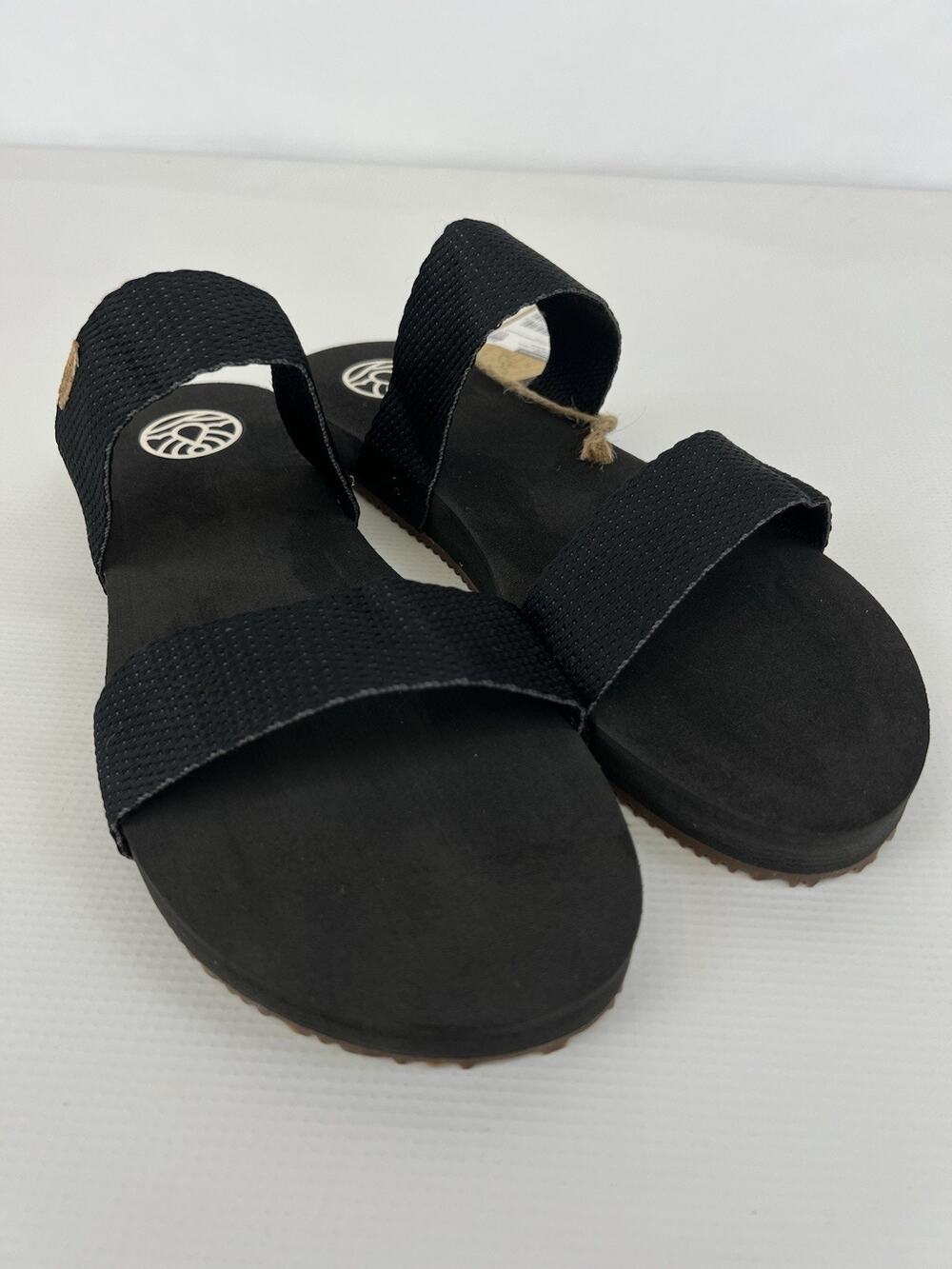Freewaters Supreem La Jolla Sandals Womens 11 Black Nylon Slip On Slides NWT